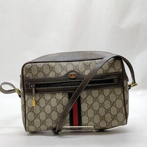 Vintage Gucci Clutch Sherry Line Brown PVC Crossbody Bag mon621-101625
